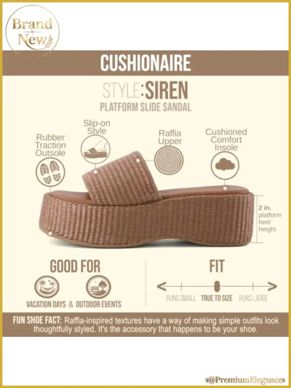 Raffia Platform Sandals with Cushioned Footbed Slip-On Open Toe